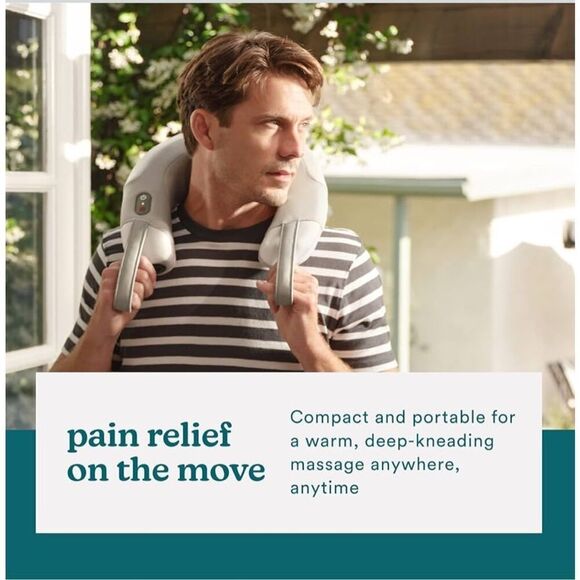 NEW HoMedics Shiatsu Rechargeable Neck Massager Heat Deep-Kneading Shiatsu Massa - Picture 4 of 9